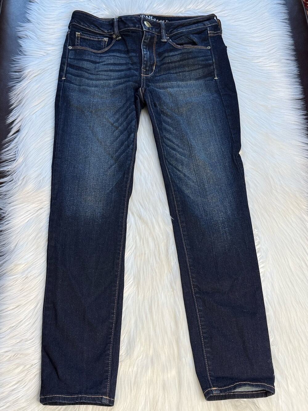 American Eagle Dark Wash Mid Rise Skinny Jeans